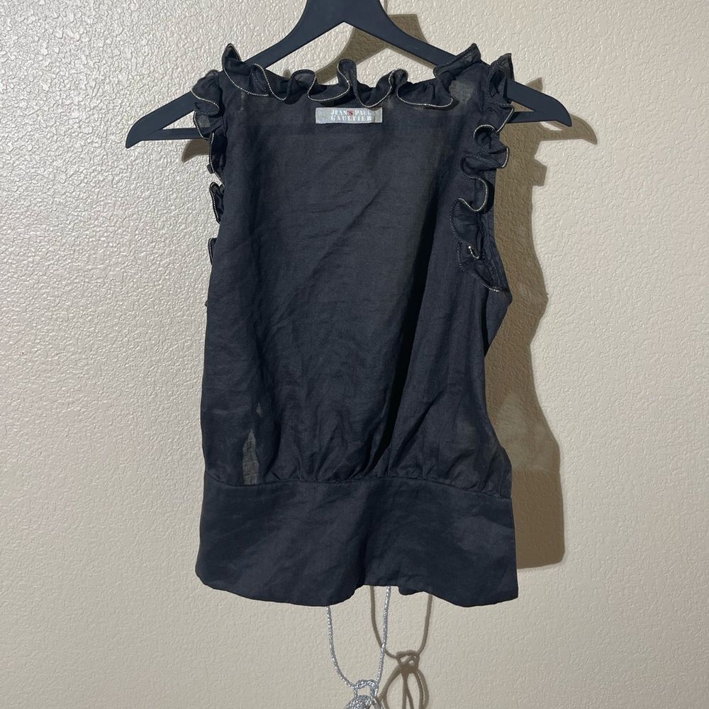 Jean Paul Gaultier Black Ruffle Tank Top - Picture 2 of 7